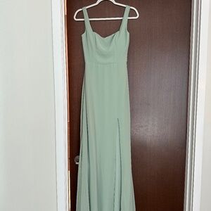KENNEDY BLUE Jay Bridesmaid Dress, Sage, Size 2